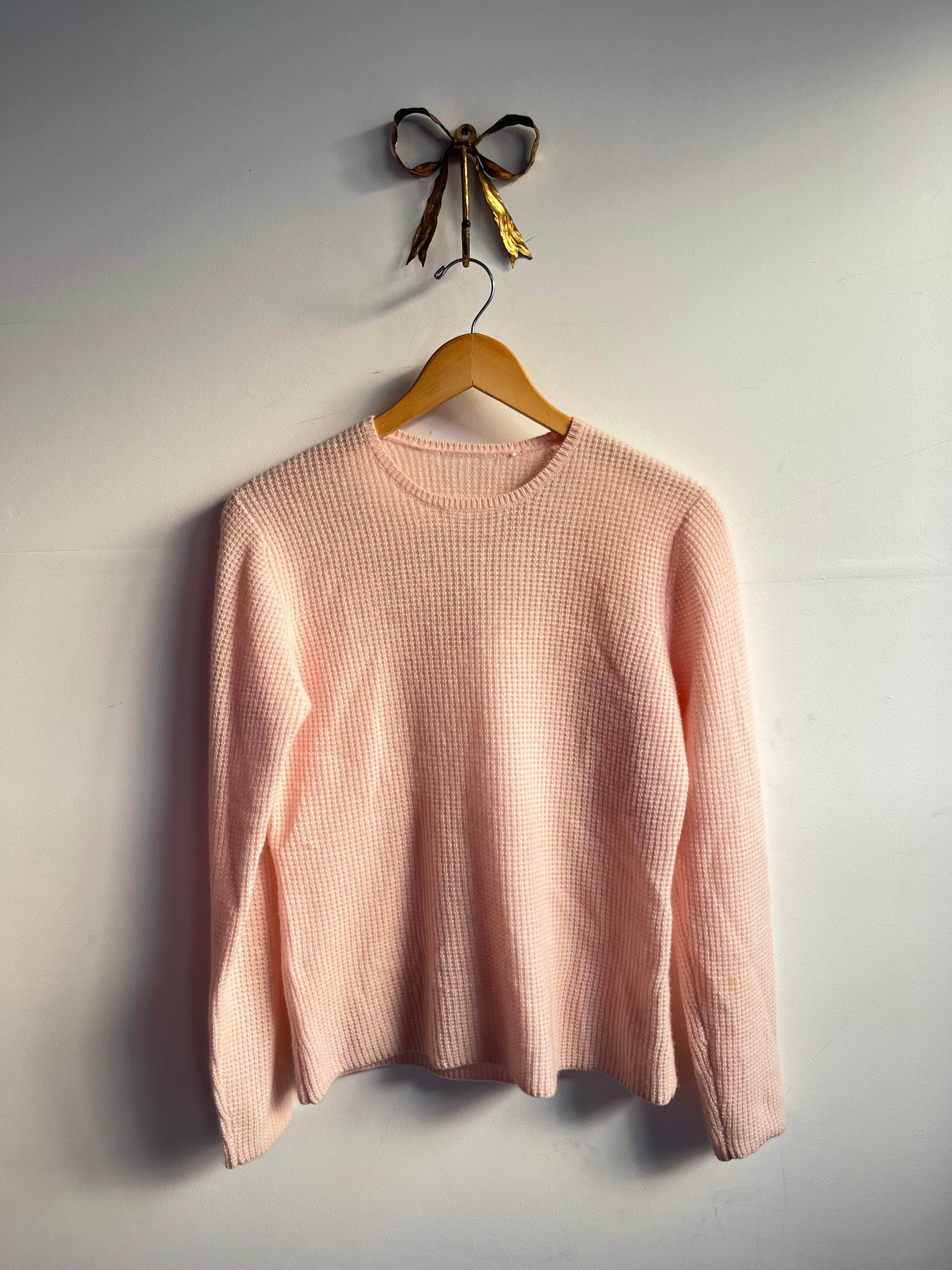 Baby Pink Waffle Sweater
