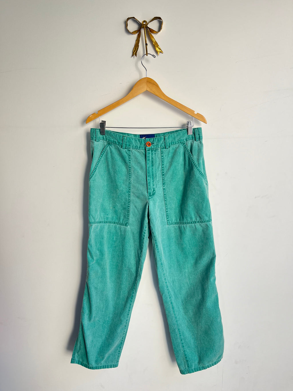 vintage faded jade Italian pants