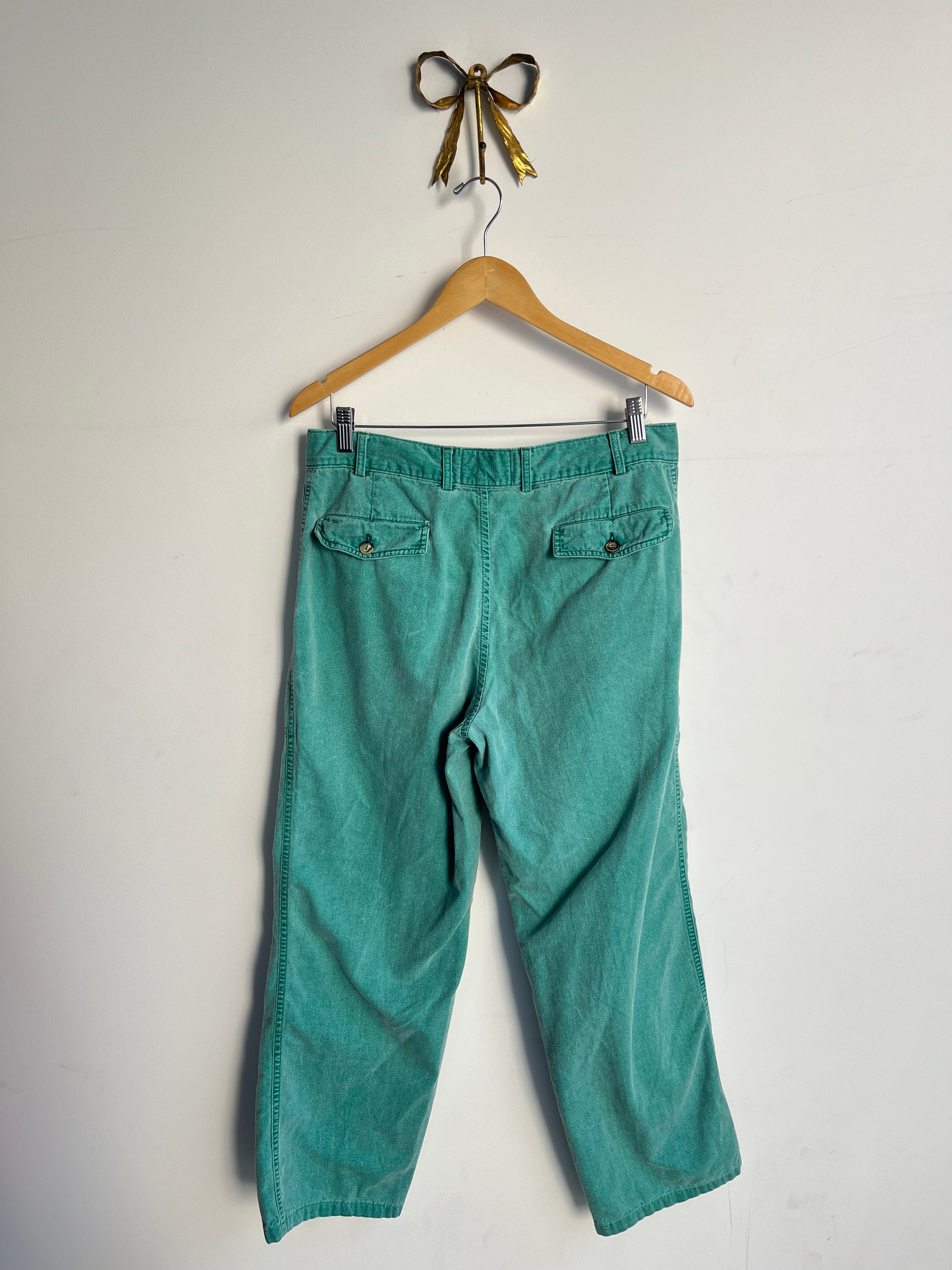 vintage faded jade Italian pants back