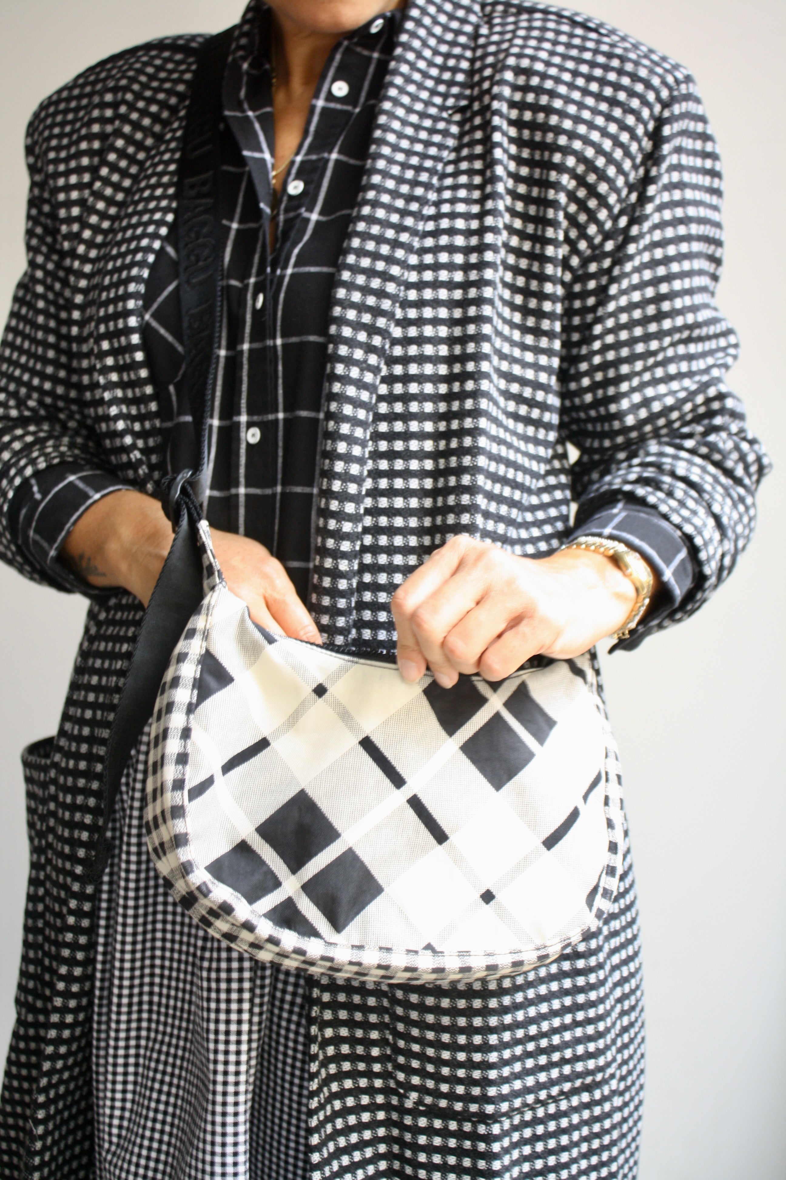 Hedy Dress 14 - Black Grid/Black Gingham