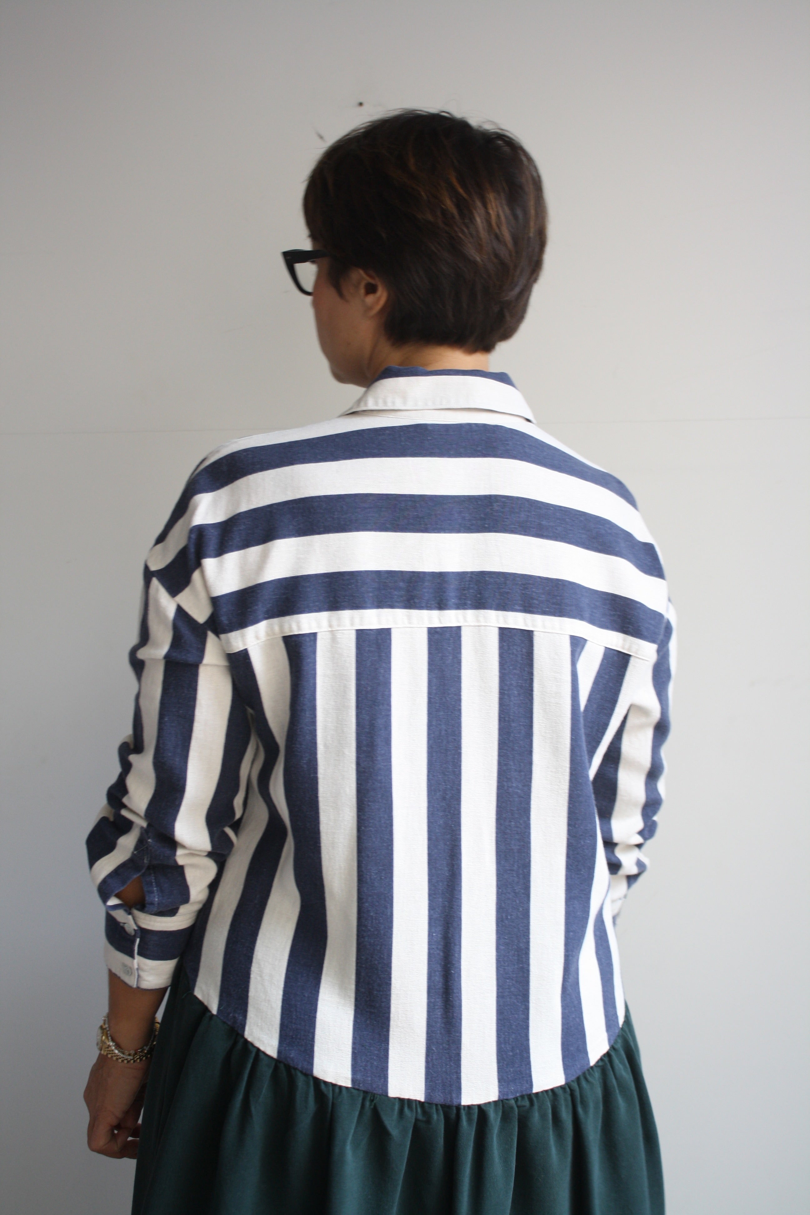 Hedy Dress 15 - Navy Stripe/Pine