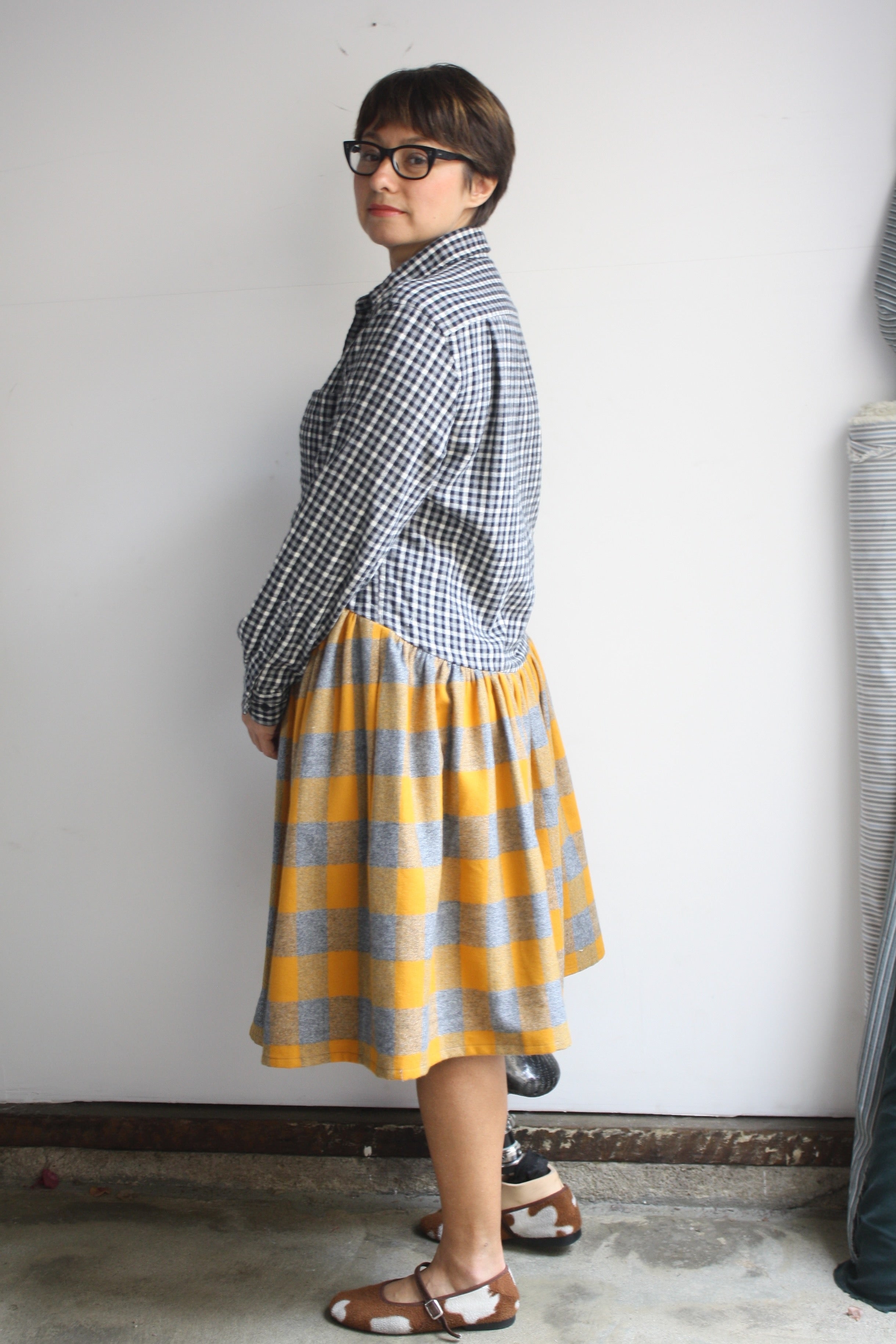 Hedy Dress 17 - Flannel Check/Mustard