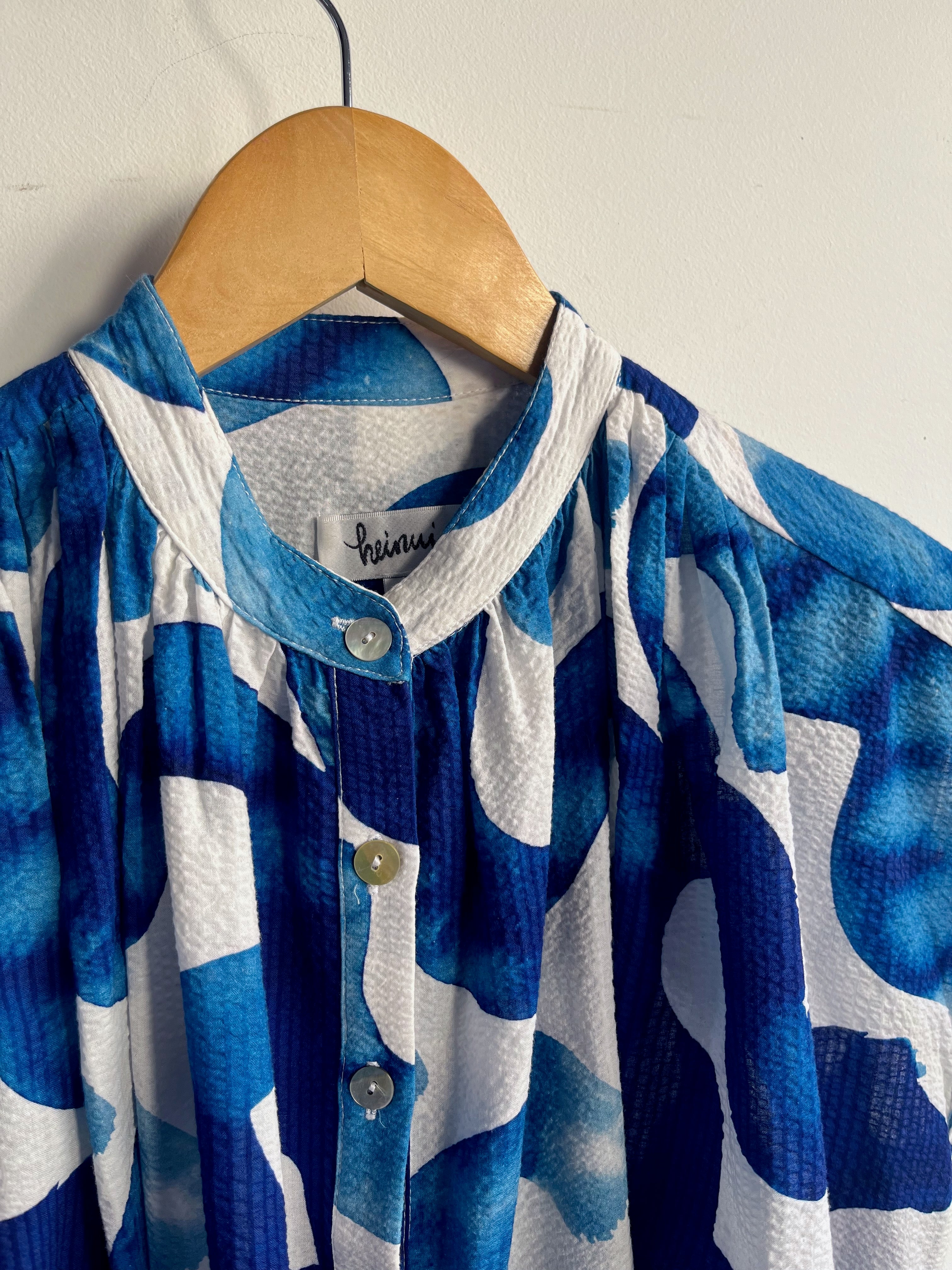 Lumi Blouse - Blue Squiggles