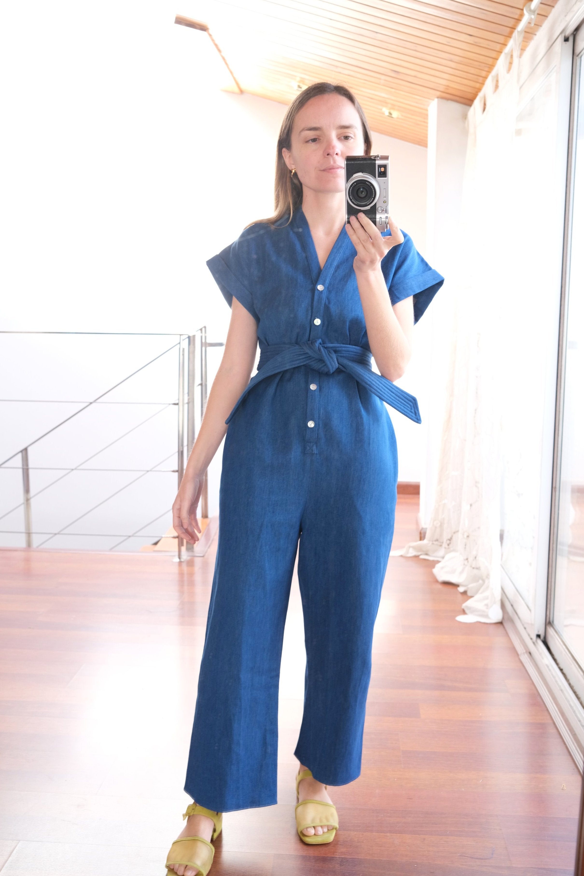 Aiko Jumpsuit - Indigo Cotton/Linen Denim