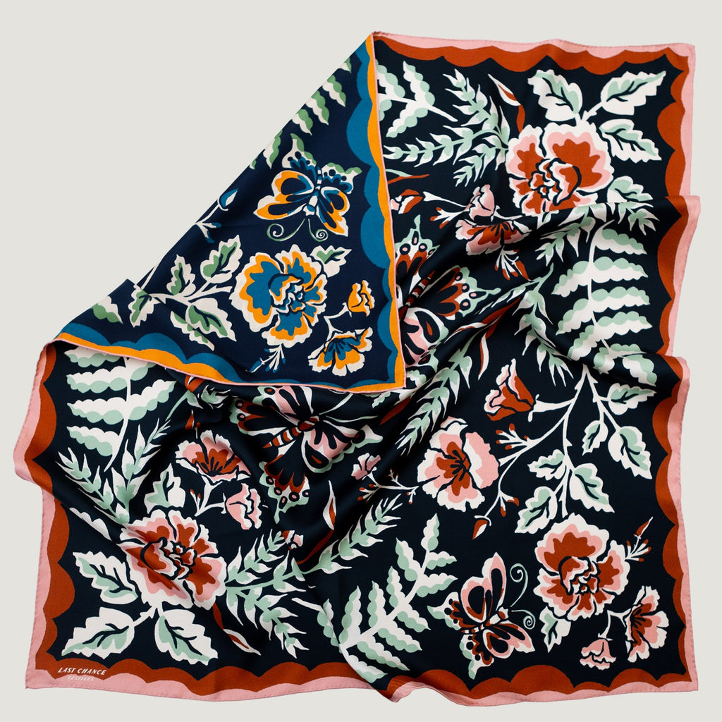 Large Silk Twill Scarf - Wildwood Twofer