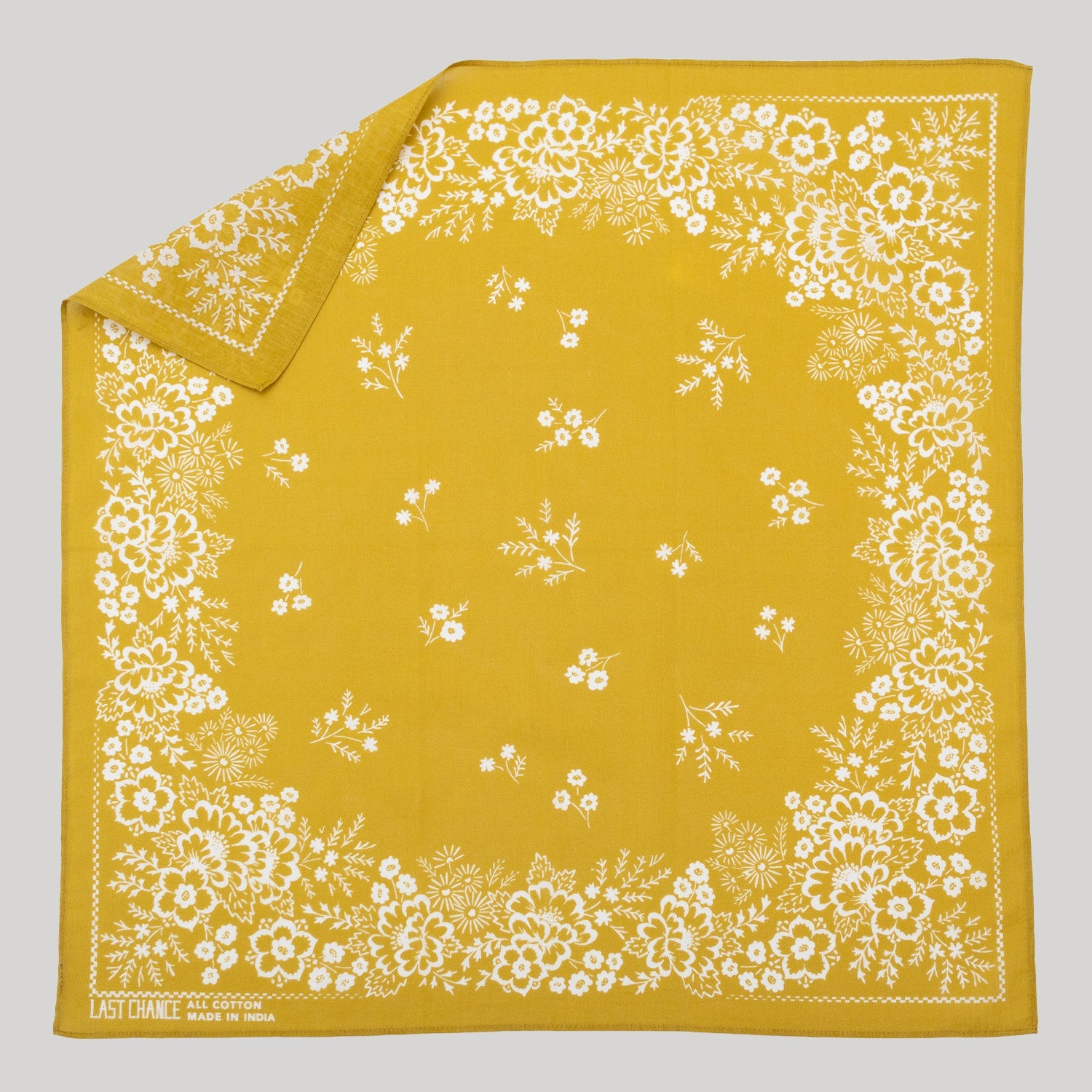 Cotton Bandana - Chartreuse Field