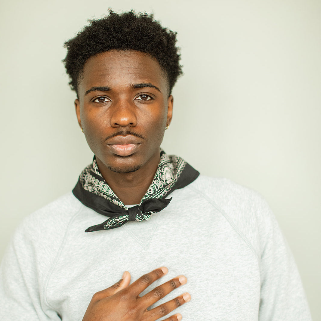 Cotton Bandana - Black Rosey