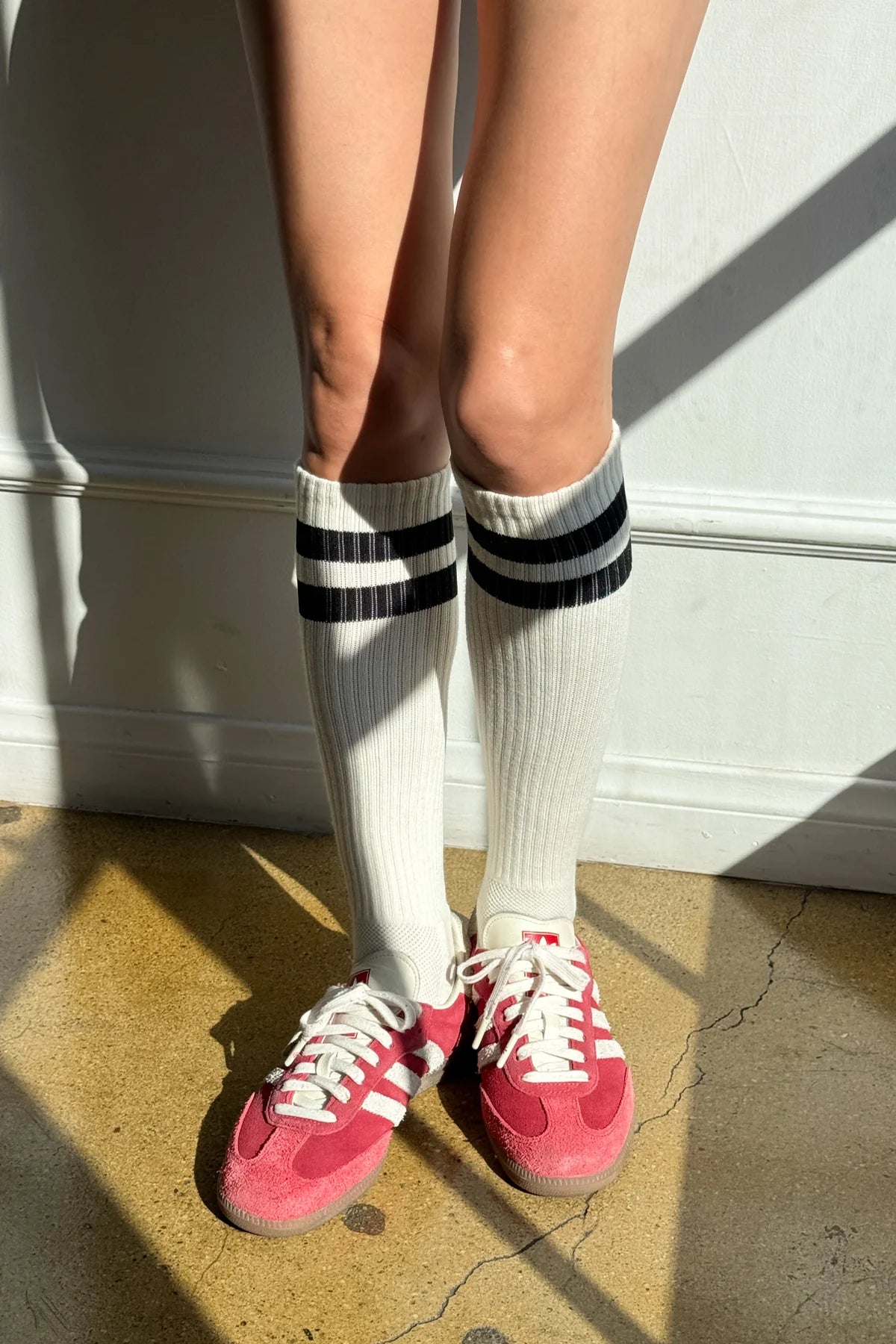 Knee High Boyfriend Socks - Cream