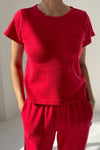 Babe Tee - Red Apple Pointelle