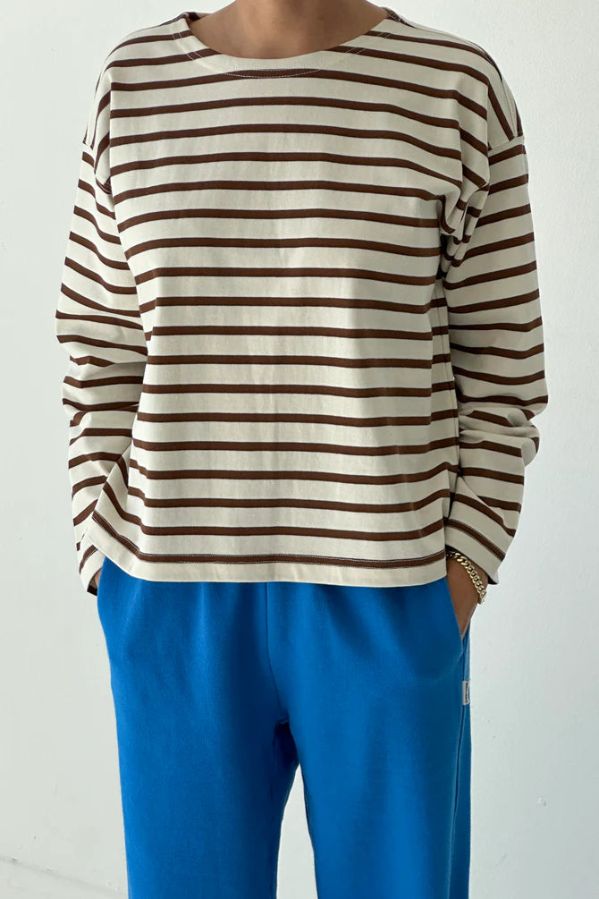 Sailor Top - Coffee Stripe