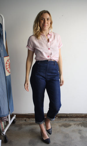 Bertie Shirt - Hot Pink Grid