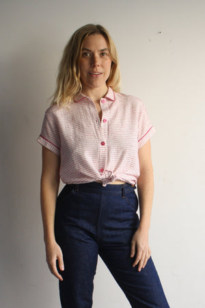 Bertie Shirt - Hot Pink Grid