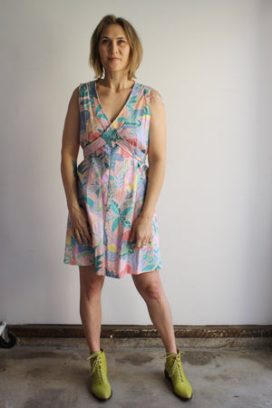 SAMPLE Sleeveless Bianca Dress - Pink Jungle