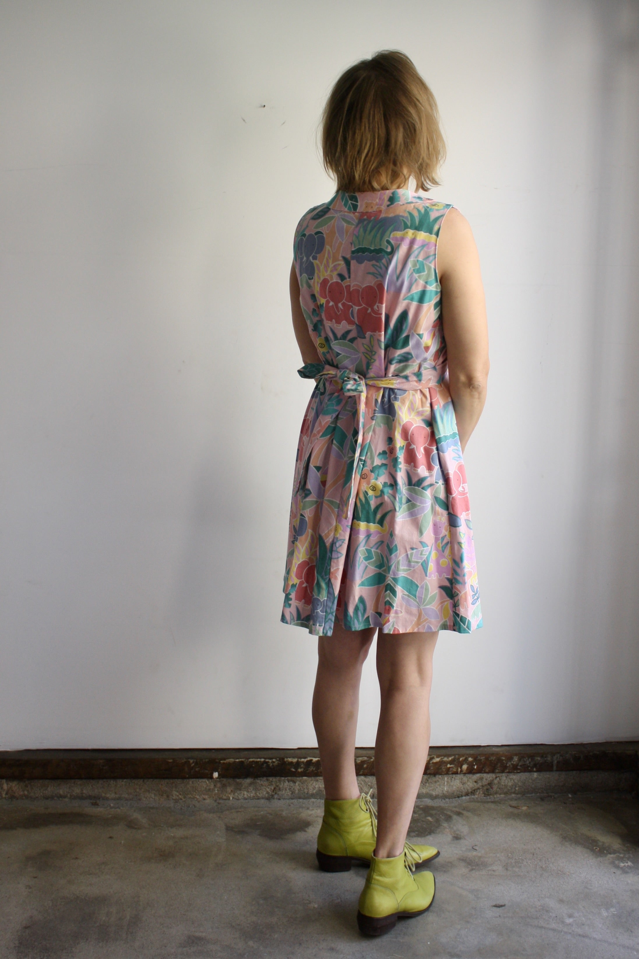 SAMPLE Sleeveless Bianca Dress - Pink Jungle