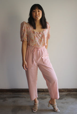 Cindy Crop Blouse- Carnation