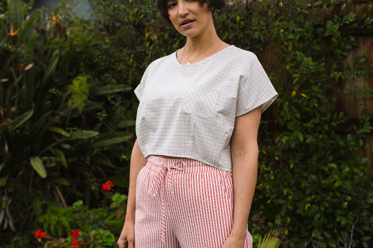 Tilly Top - Pale Mint Check