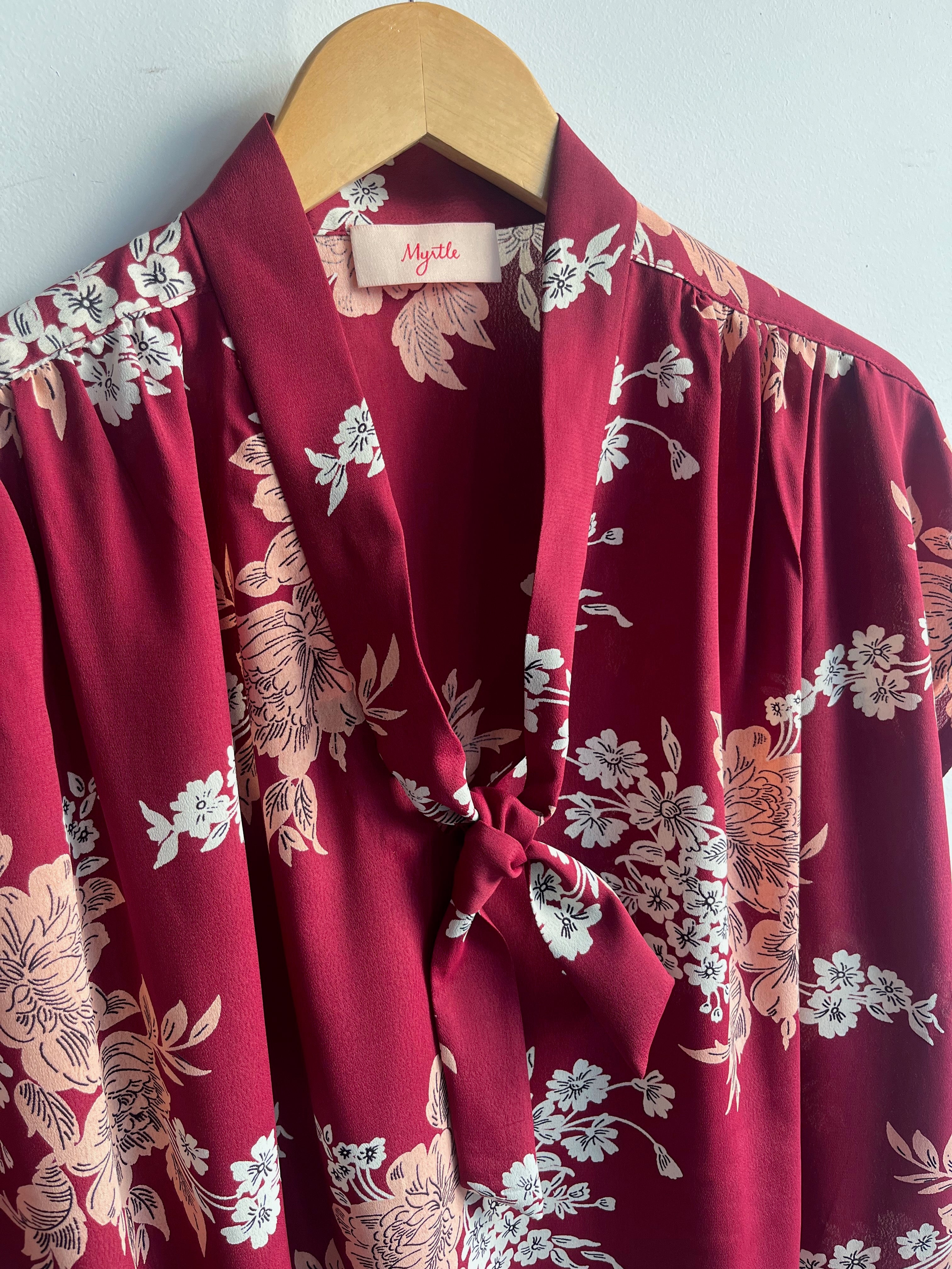 Faye Blouse - Burgundy Blossom