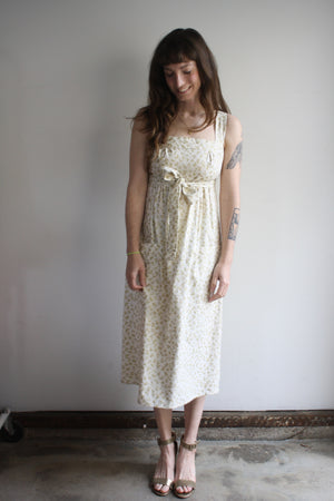 SAMPLE Back-wrap Sundress - Metallic Gold Floral