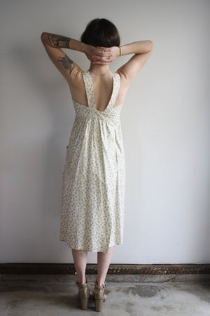 SAMPLE Back-wrap Sundress - Metallic Gold Floral