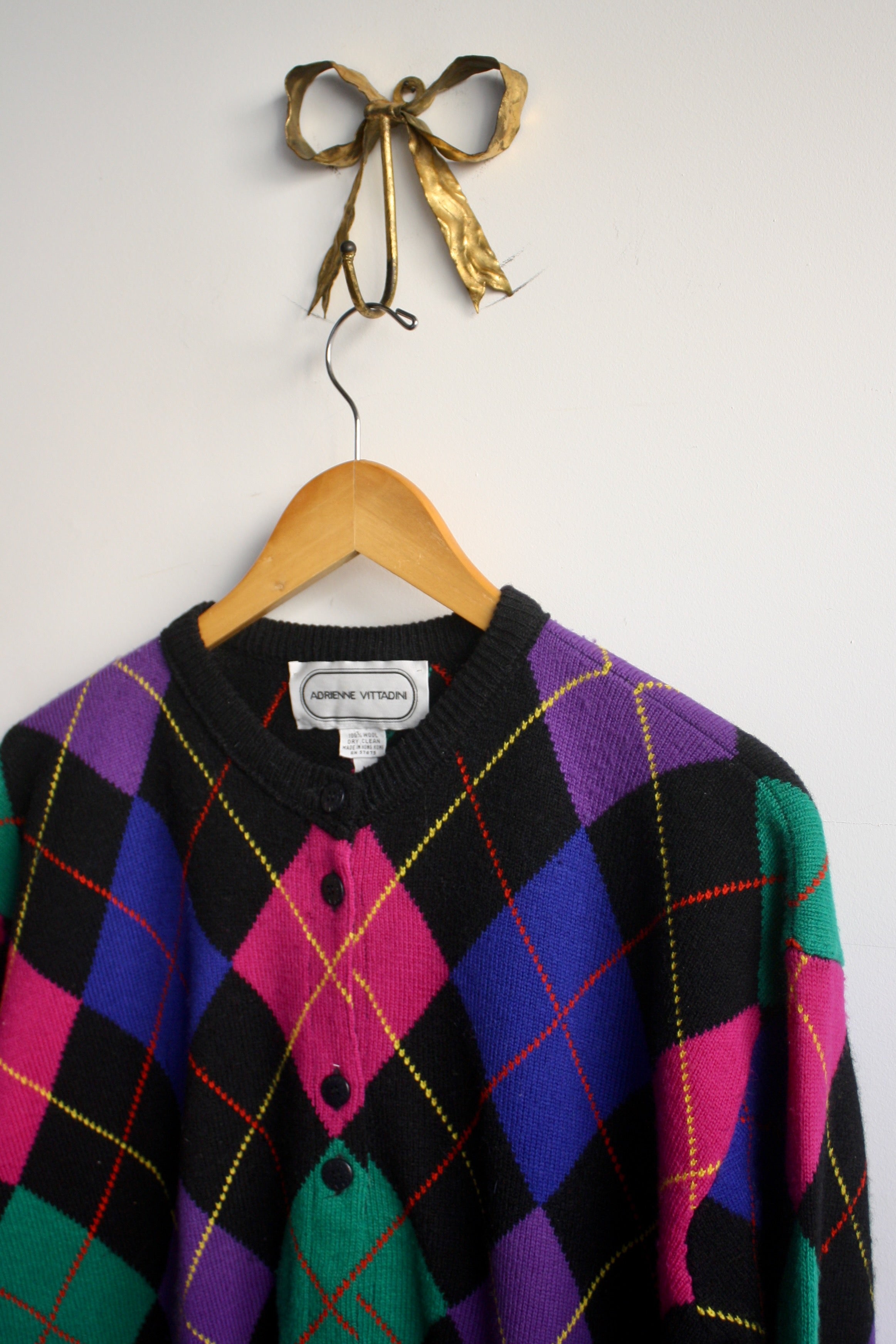 Bright Argyle Cardigan