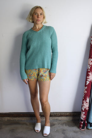 Silk/Linen Ribbed Sweater