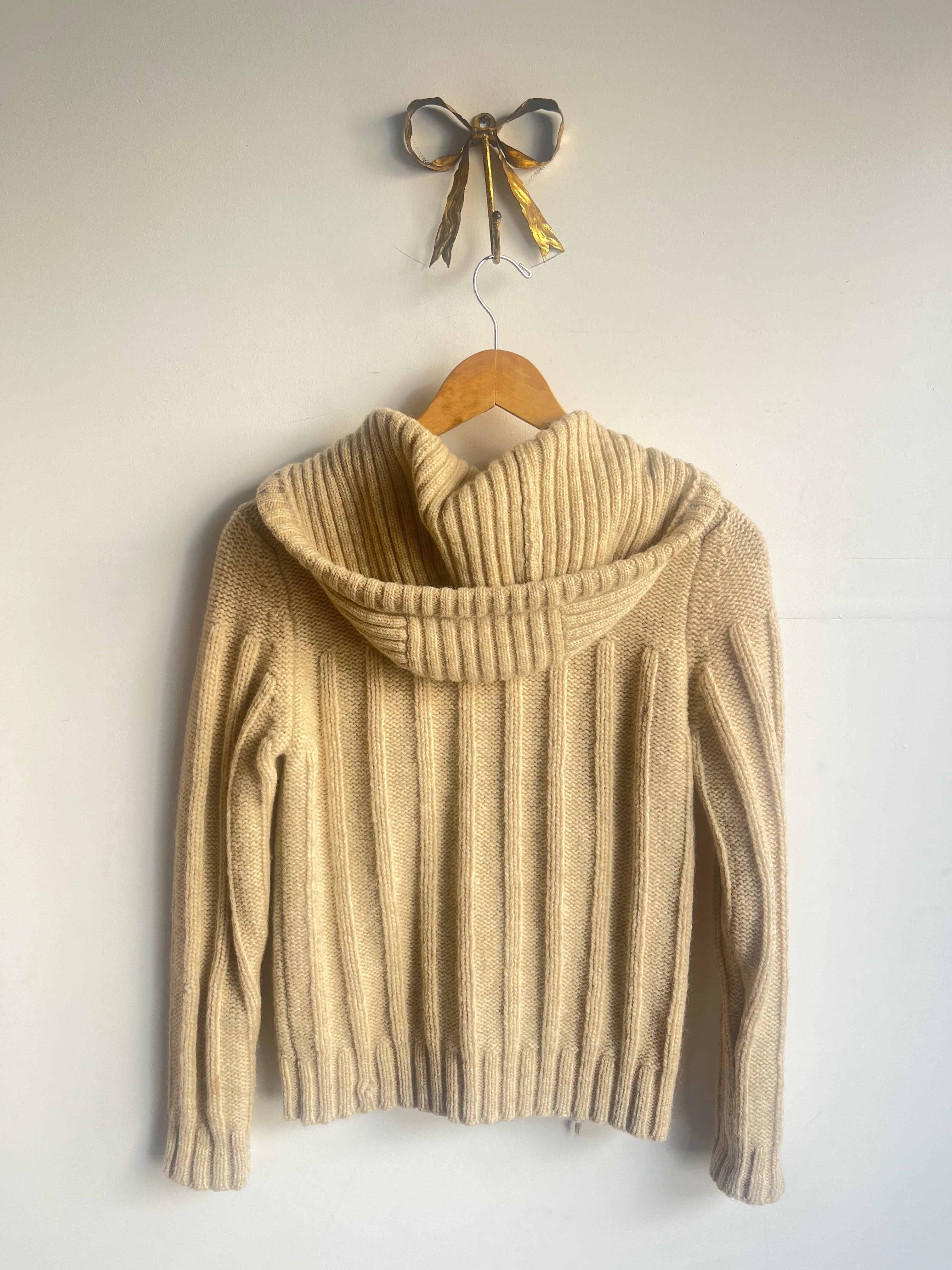 Cable Hooded Zip Sweater