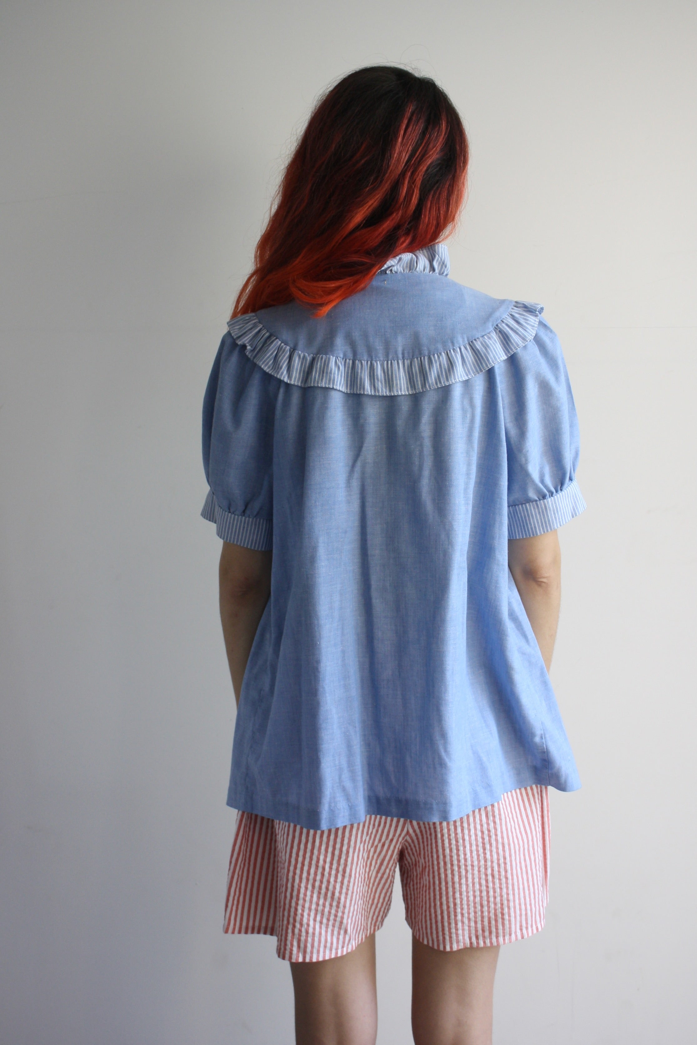 Ruffle Chambray blouse