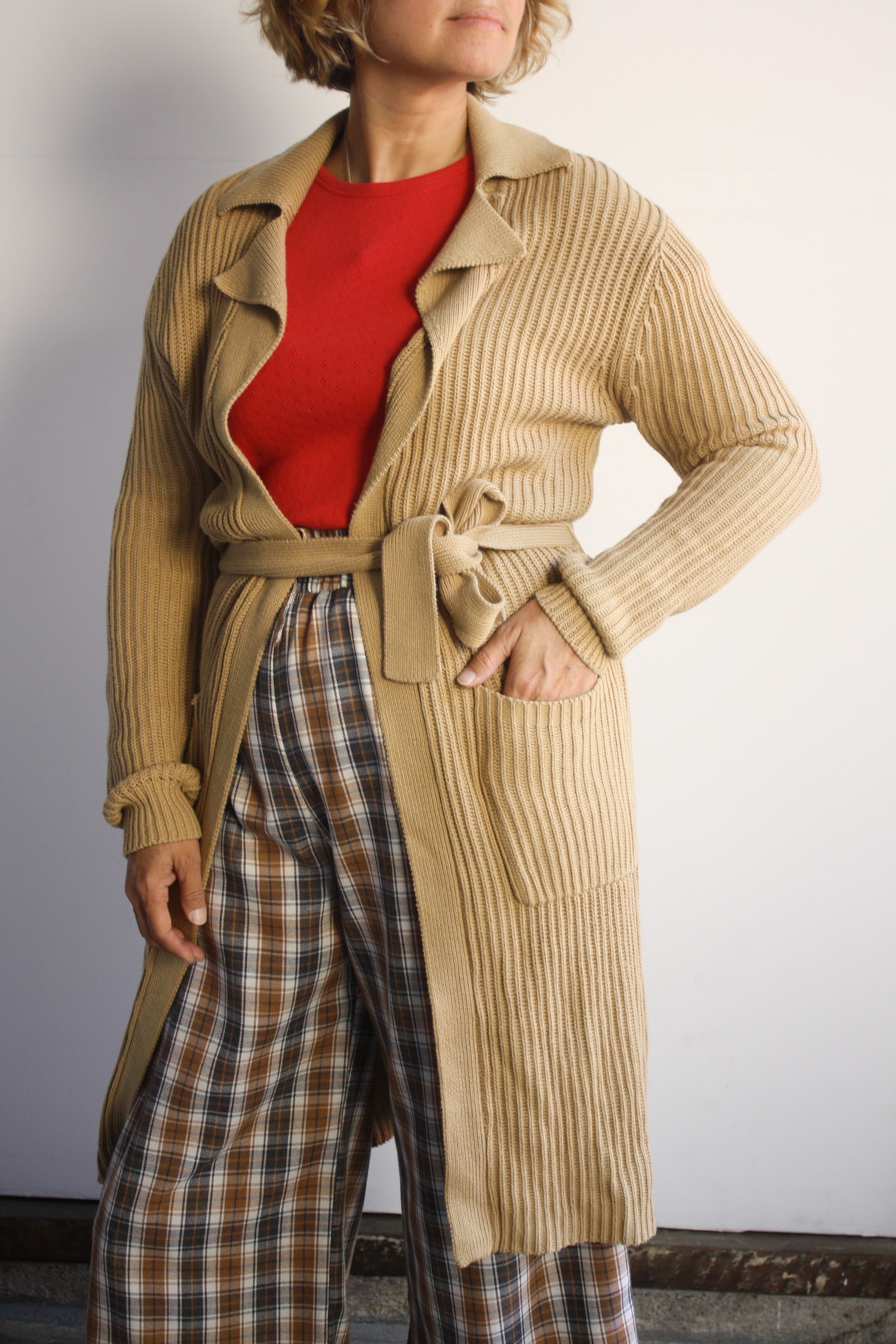 Camel Long Cardigan
