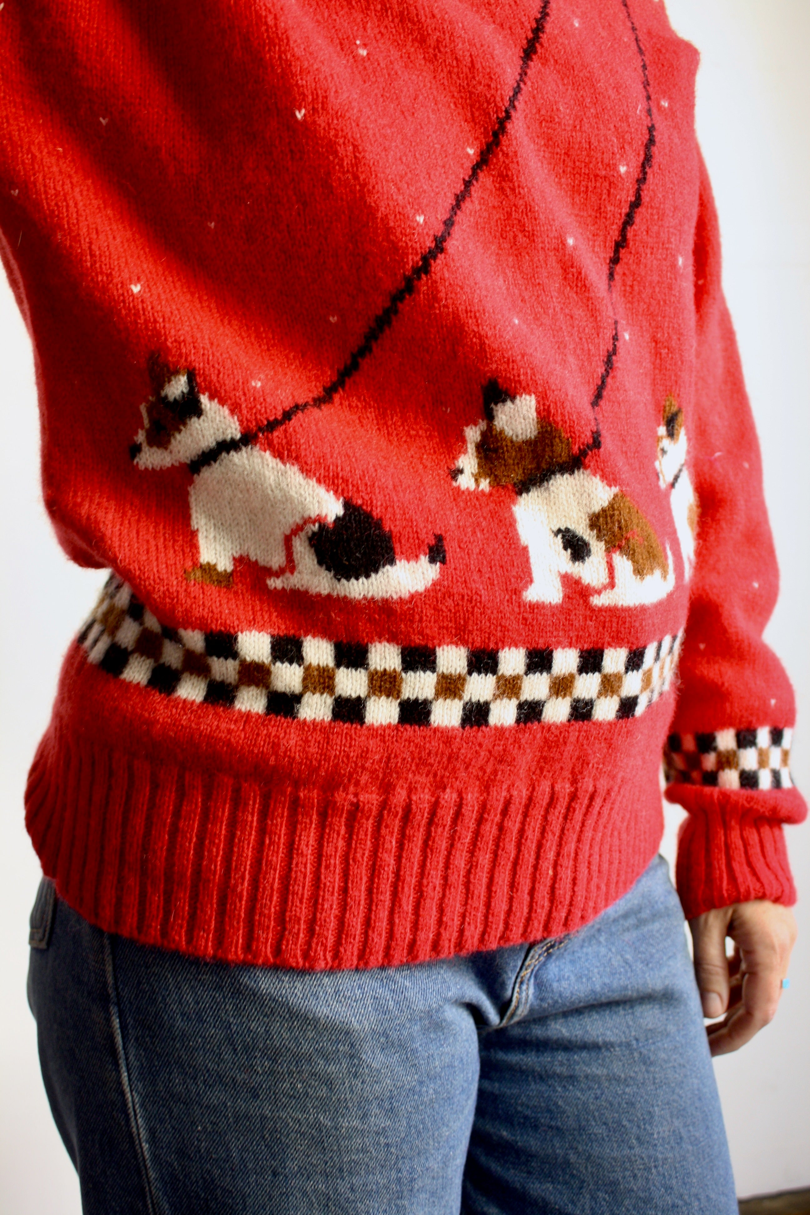 Dogs & Checker Sweater