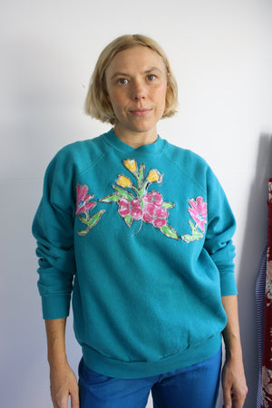 Floral Glitter Paint Sweatshirt