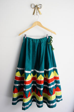 Silver Trim Midi Skirt