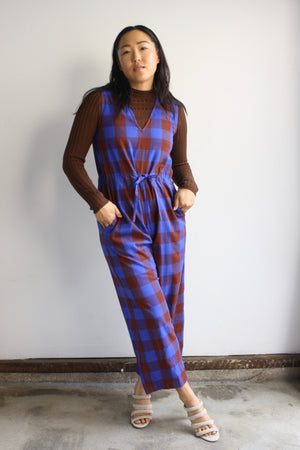Slit Back Jumper - Rust/Cobalt