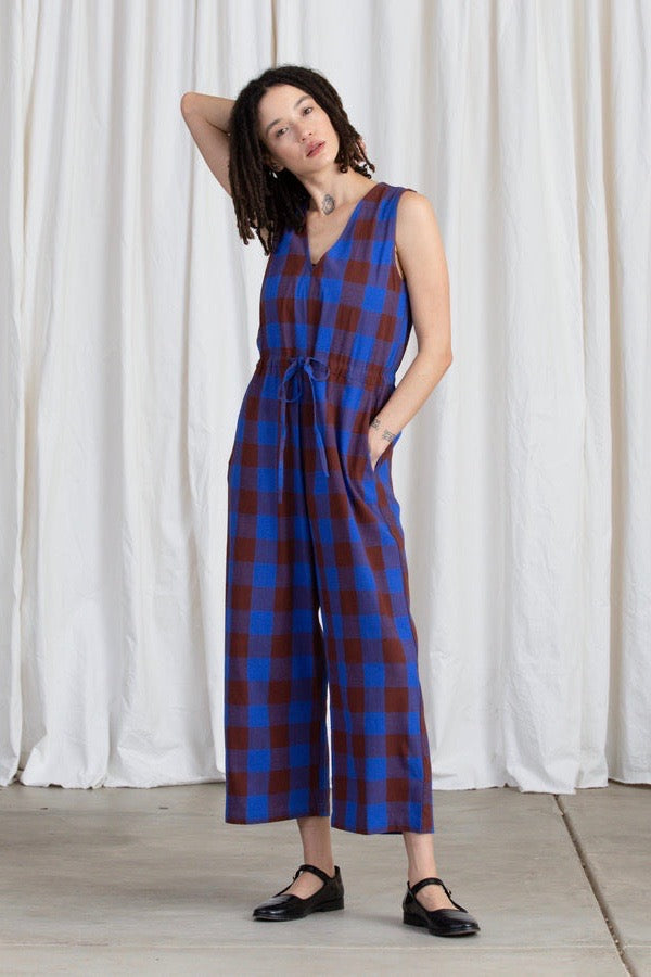 Slit Back Jumper - Rust/Cobalt