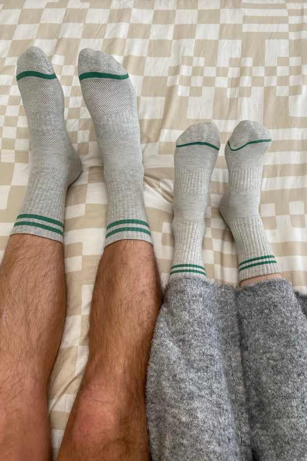His & Hers Boyfriend Socks - Light Gray