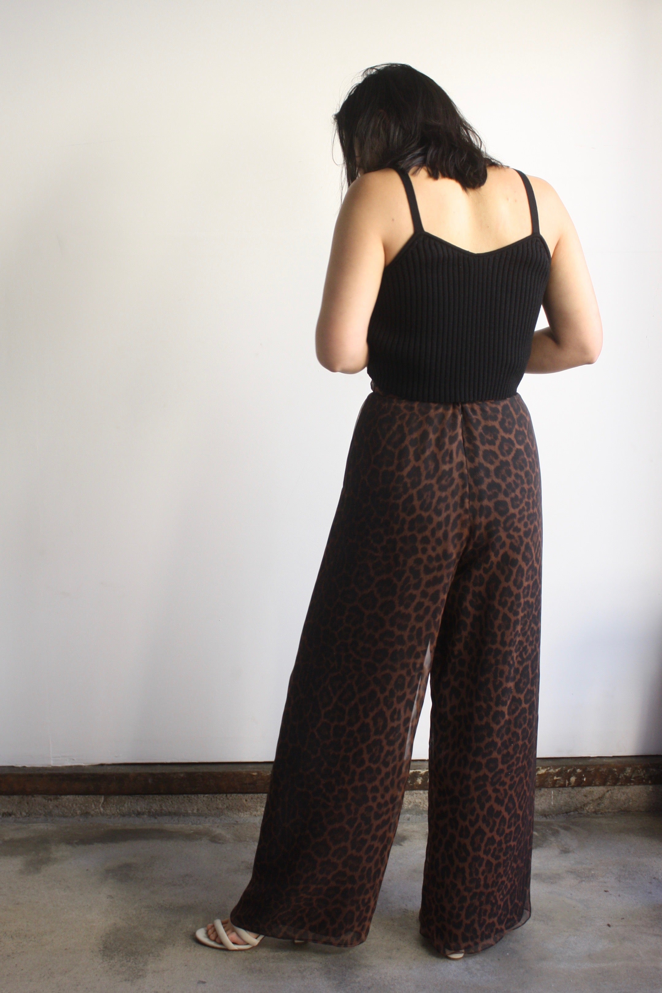 Leopard Sheer Overlay Pants